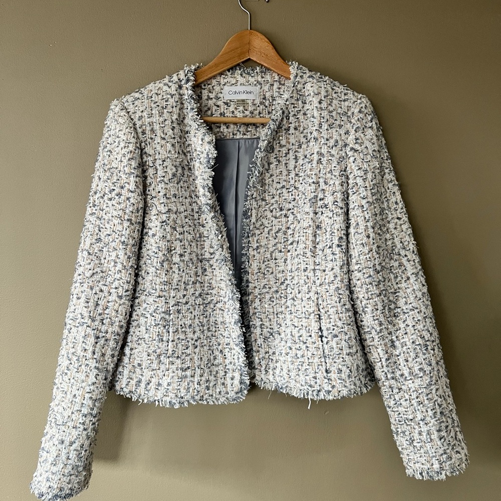 Calvin Klein Women's Tweed Jacket - White